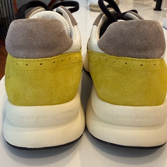TORY BURCH women’s Good Luck Trainer Sneakers Yellow White tagged size 10 NEW - Picture 6 of 8